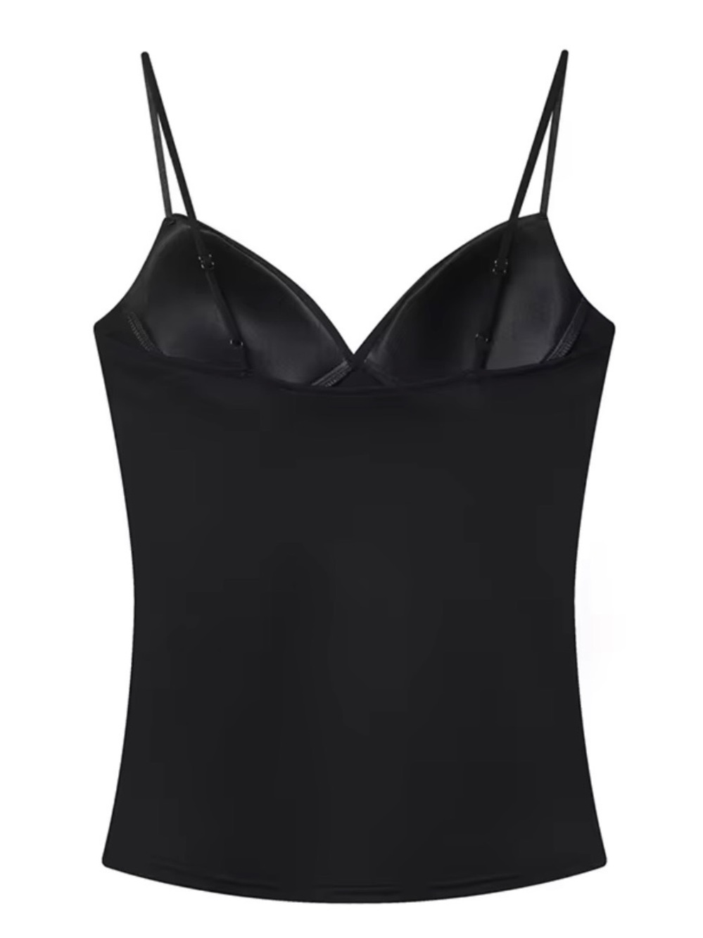NWT - Cami Black Stretch with Built-In Cups - Women Tops Corset Style Bodycon - Picture 2 of 5